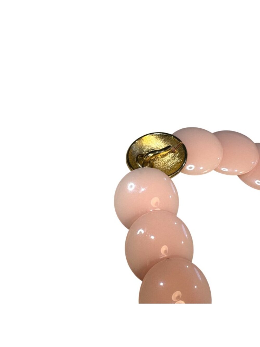 Vintage Trifari Pink Lucite Disc Beaded Necklace w Gold-Tone Clasp Elegant Retro - Picture 6 of 8